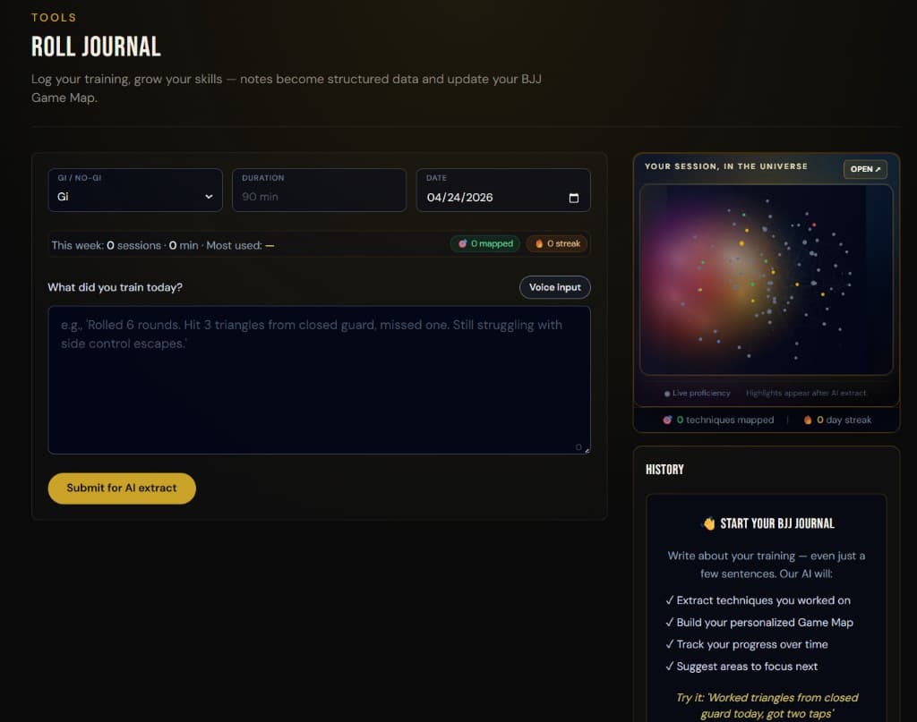 OSS Roll Journal interface